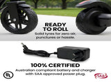 ALPHA Edge Electric Scooter Kids/Teens, 16km/h Max, Adjustable Height, UL Certified, AU Compliant, V219-TRNESCAL2BLA