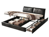 Artiss Queen Bed Frame Gas Lift Storage 3 Drawers Adjustable Headboard Platform Bed Black BFRAME-G-APEX-Q-BK-ABC