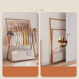 100x155cm Dark Wood Clothes Rail Garment Rack with Freestanding Storage Shelf V63-840741