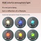 White Rotating Suspension Lamp - Wireless RGB Mood Light with Gesture Control - Portable V888-ELOSUNG56556