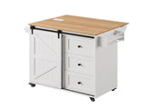 Artiss Kitchen Island Trolley Rolling Serving Cart Storage Drawer Cabinet 100cm FUR-V-KI-80-SLD-WH-AB