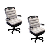 SOGA 2X Grey One Piece Siamese Cushion Office Sedentary Butt Mat Back Waist Chair Support Home Decor SCUSHION051X2
