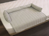 Cooling Summer Pet Mat with Bolster Soft Raised Edges Breathable Ice Silk Fabric Rectangular Bed for V1341-ZY-VPJ7R7KM-LIGHTGREY-9090CM
