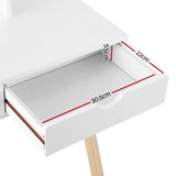 Keezi Kids Dressing Table Vanity Makeup Chair Set with Mirror Drawers Wooden Legs FURNI-C-SQUARE-WH