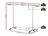Artiss Clothes Rack Airer Rail Coat Stand Adjustable Hanger HANGER-157H-S-SI