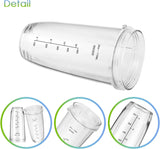 Blender Replacement Parts for Ninja, 24oz Ninja Blender Cups with To-Go Lids, 7 Fins Extractor V1258-DP02-C-106