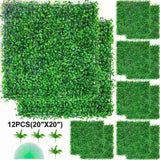 Artificial Boxwood Panel UV 12pcs Boxwood Hedge Wall Panels Artificial Grass Backdrop Wall 20X20" V952-MLCZWQ12PC20X2001V0