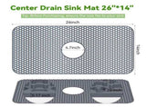 Silicone Sink Mat Kitchen Sink Mats 26''x14'' Sink Protectors for Kitchen Sink with Heat Resistant V1370-AZ4-02000
