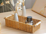 Imitation Rattan Woven Storage Basket, Hand Woven Desktop Storage Box, Bathroom Storage Baskets Long V1369-AZ3-W-10057