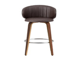 4x Artiss Bar Stools Dining Chairs Contoured Leather Wood Stool BA-TW-8186-BRX4