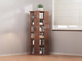 360 Rotating Bookshelf Bamboo Storage Display Rack Shelving in Dark Wood V63-842471