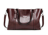 Dark Brown Fashionable Soft Leather Women's Handbag, Large Capacity Shoulder & Crossbody Tote, V888-ELOSUNG13062