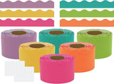 Bulletin Board Borders Set - 6 Rolls 196.8 Ft Bright Bulletin Board Decorations for Office, School V1259-DP01-A-2967