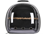 Black Stylish Transparent PVC Pet Carrier Backpack - Large Capacity, Multi-Use for Birds & V888-ELOSUNG21775