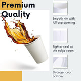 1200 White Disposable Coffee Cups 8oz Extra Strong Takeaway Paper Take Away Bulk V563-PA0876-50-1BOX