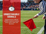 Set of 10 Red Referee Flags with Ergonomic Sponge Handles, for Soccer, Volleyball, Football and V1366-AZ2-W-17212