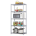 5 Tier Silver Metal Storage Rack Shelving Wire Shelf V63-837161