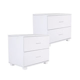 2X Bedside Table Side Storage Cabinet Nightstand Bedroom 2 Drawer Legs ETTA WHITE V274-FT-BEDT-2DD08-WH2