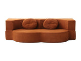 Convertible Folding Sofa Bed / Plush Corduroy Loveseat Couch - Orange V1316-W2353P379629