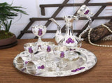 Vintage Palace Style Liquor Serving Set - Metal Pot, 6 Cups & Tray V888-ELOSUNG26396
