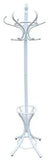 White Coat Rack with Stand Wooden Hat and 12 Hooks Hanger Walnut tree V178-13372