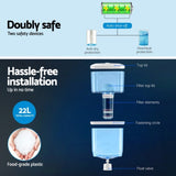 Devanti Water Cooler Dispenser Bench Top 22L w/2 Filter WD-1103-22L-2FT-BK