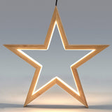 2x Large Bamboo Star LED Hanging Lamp Light Home Decor Lighting - Natural V563-75164_2X