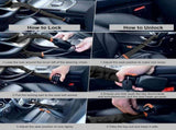 Car steering wheel lock for seat belts, Robust universal steering wheel lock, visibility car lock, V1189-LC-QP-00829