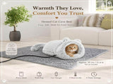 Cozy Heated Two-in-One Plush Cat Cave Bed with USB-Powered Warming, Multi-Level Temperature Control, V1341-ZY-RER9DMXK-GREY