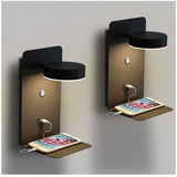 2 Pack Indoor LED Wall Lights with USB Port Switch and 330 Degree Rotatable Reading Lamp, 12W V1237-ZY-528-206
