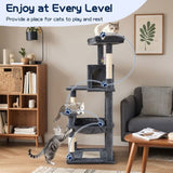 Cat Tower Tree Condo Scratching Post Dark Grey 142cm V178-66919
