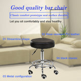 Salon Chair Bar Swivel Stool Office Roller Wheels Portable Height Adjust Leather BS8401 V255-8401-BKX2