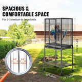 54 inch Standing Large Bird Cage, Carbon Steel Flight Bird Cage for Parakeets, Cockatiels, Parrots, V952-YTSNL251753I8188WV0