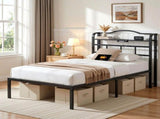 Artiss Bed Frame Single Size with Charging Station WAVE MBED-D-WAVE-S-BK