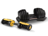 Powertrain 24kg Adjustable Dumbbell Home Gym Exercise Weights Free Workout Gold DMB-BF1-024-1-GD