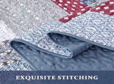 Red Patchwork Boho Mosaic Bedspread Coverlet 3 Piece Set V745-AC081580Q13U