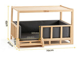 i.Pet 2in1 Dog Kennel Crate Furniture Grey Bedding Wooden House Indoor PET-GT-DH75-BED-BR