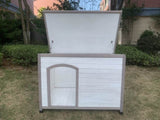 YES4PETS XL Timber Pet Dog Kennel House Puppy Wooden Timber Cabin With Stripe White V278-DK-11676-WHITE