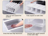 White Black foldable shoe storage boxes, transparent shoe boxes, shoe storage Australia, wardrobe V1347-127-BLA-03454