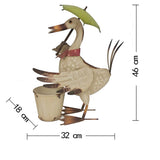 Standing Duck w Umbrella Pot Planter 46cm V637-03827DCK