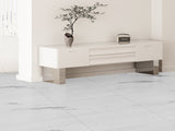 Self Adhesive Vinyl Floor Tiles 390 x 23.6 inch, 1.5mm Thick Peel & Stick, White Marble Texture DIY V952-ZZYXJDDBDLS1GEOEHV0