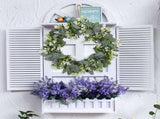 Green Leaf Wreath Spring Outdoor Decoration Ornaments for Front Door Wall Window Party Home Office V1369-AZ3-W-03808