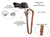 Black Adjustable Genuine Leather Camera Strap - Crossbody Shoulder Sling for DSLR/SLR V888-ELOSUNG23945