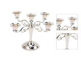 5 Arm Candlestick Holder Iron Retro Decorative Candle Holder Centerpiece for Home Church Silver V1294-YM0710-3115230100313