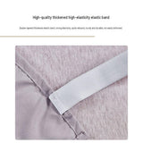 Grey 137x190x38cm Elastic Bed Skirt - Thickened Polyester Fitted Valance with Double-Layer V888-ELOSUNG56152-1