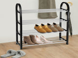 Plastic Aluminum Metal Standing Shoe Rack DIY Shoes Storage Shelf Home Organizer 4 Tiers V1294-YM0722-JY01906-02