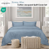 Algodon Romy Blue Cotton Jacquard Quilt Cover Set King V442-INT-QUILTCS-ROMYJACQUARD-BLUE-KI
