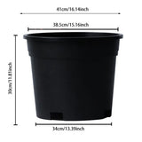 Black Nursery Pots 10 Gallon, Thick Planters with Drainage Holes for Gardening, Flowers, Vegetables V1366-AZ2-W-16510