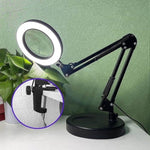 10X Magnifying Glass Desk Light Magnifier LED Lamp Reading Lamp With Base V63-840421