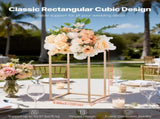 Wedding Flower Stand, 10PCS 40cm Column Flower Stand, Floral Stands with Acrylic Laminate, Gold V952-HLHJLFT10J40F3YRH001V0
